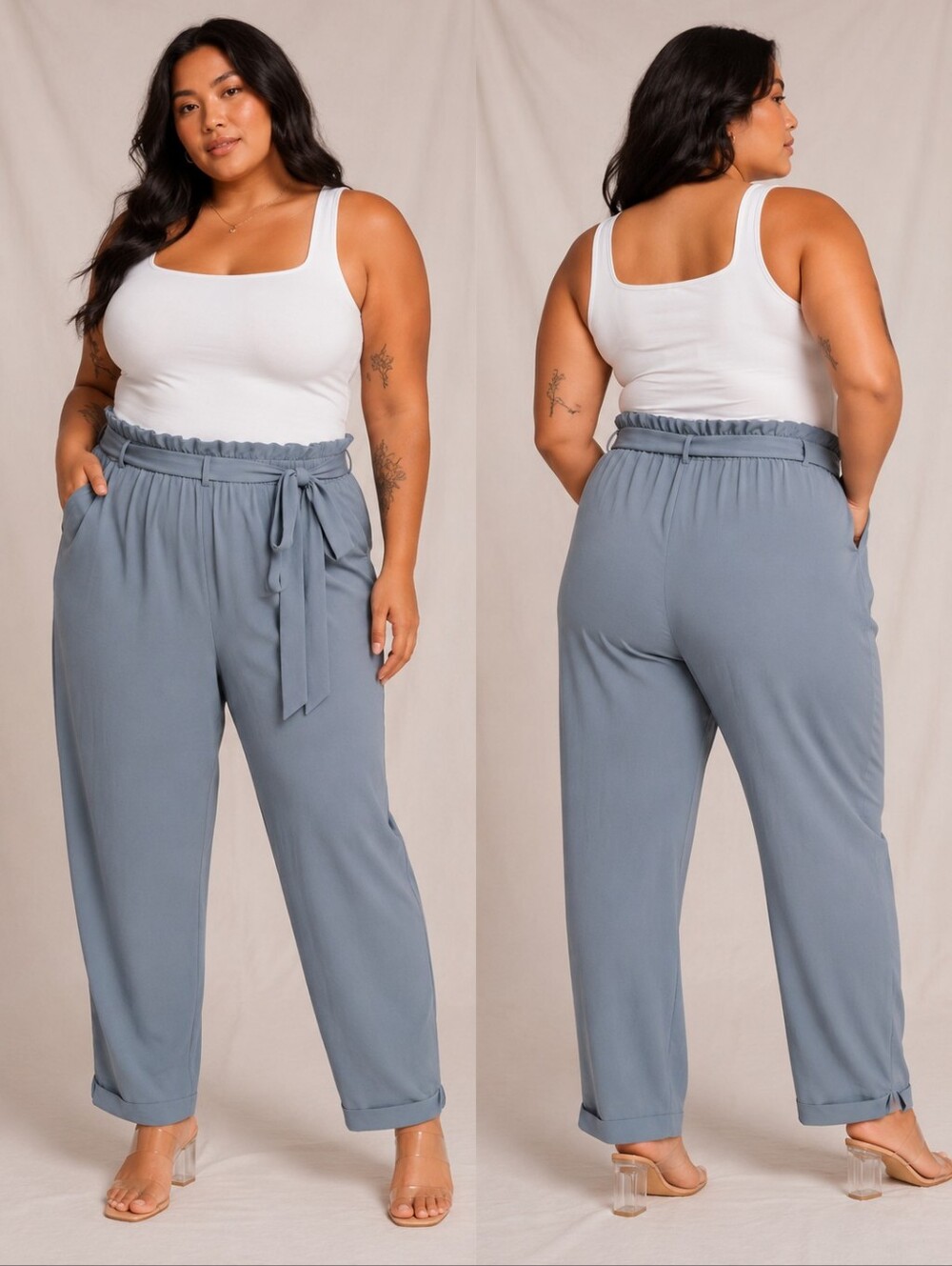 🥬eesome Paperbag Waist Tapered Pants – Size Large